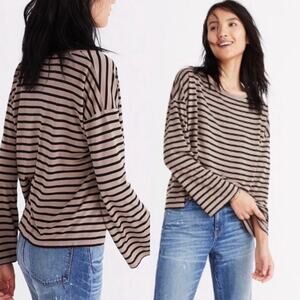 Madewell Libretto Stripe Wide Sleeve Knit Top XS